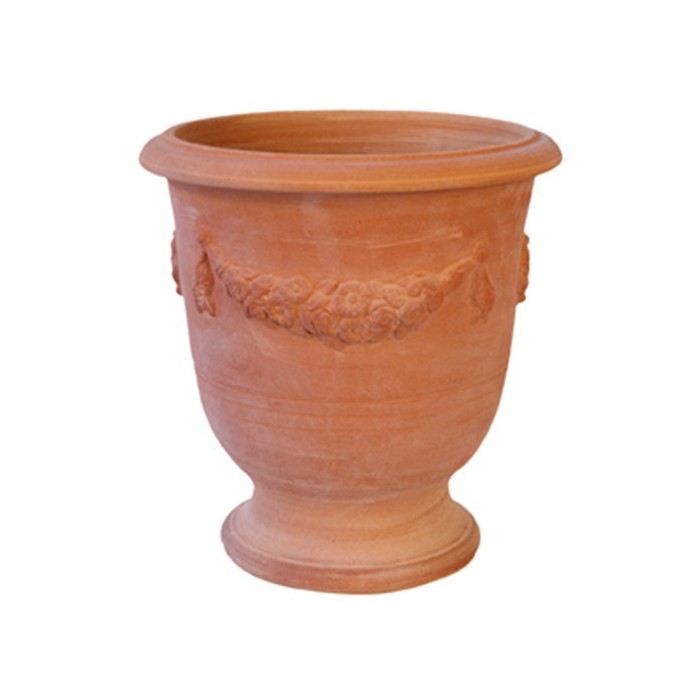 Vaso a calice festonato a tornio in terracotta | Terrecotte Cestenoli