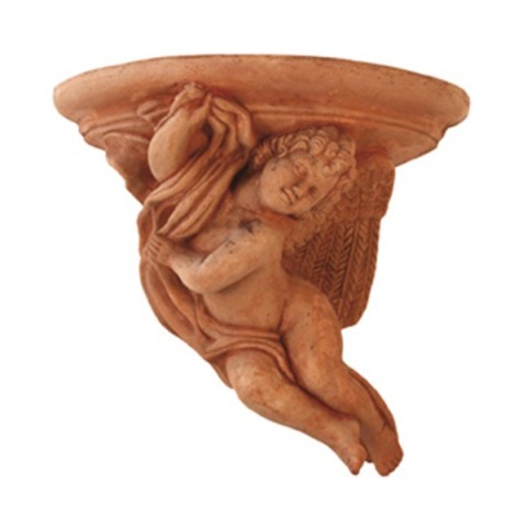Tasca a parete con putto in terracotta | Terrecotte Cestenoli