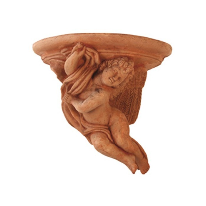 Tasca a parete con putto in terracotta | Terrecotte Cestenoli