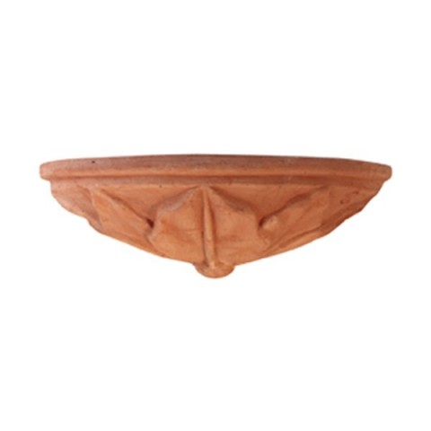Tasca a parete con foglie d'acanto in terracotta