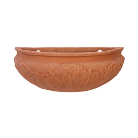 Tasca a parete con foglie in terracotta
