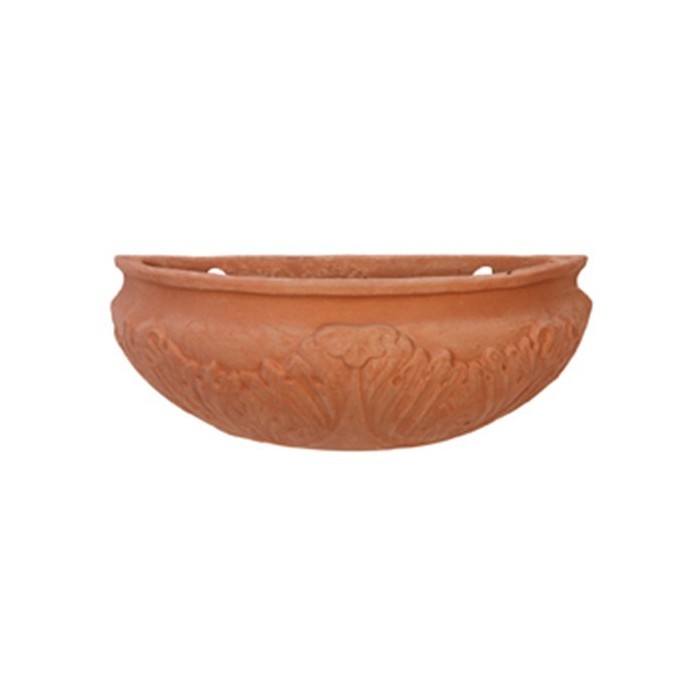 Tasca a parete con foglie in terracotta
