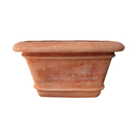 Tasca  a parete rettangolare liscia in terracotta