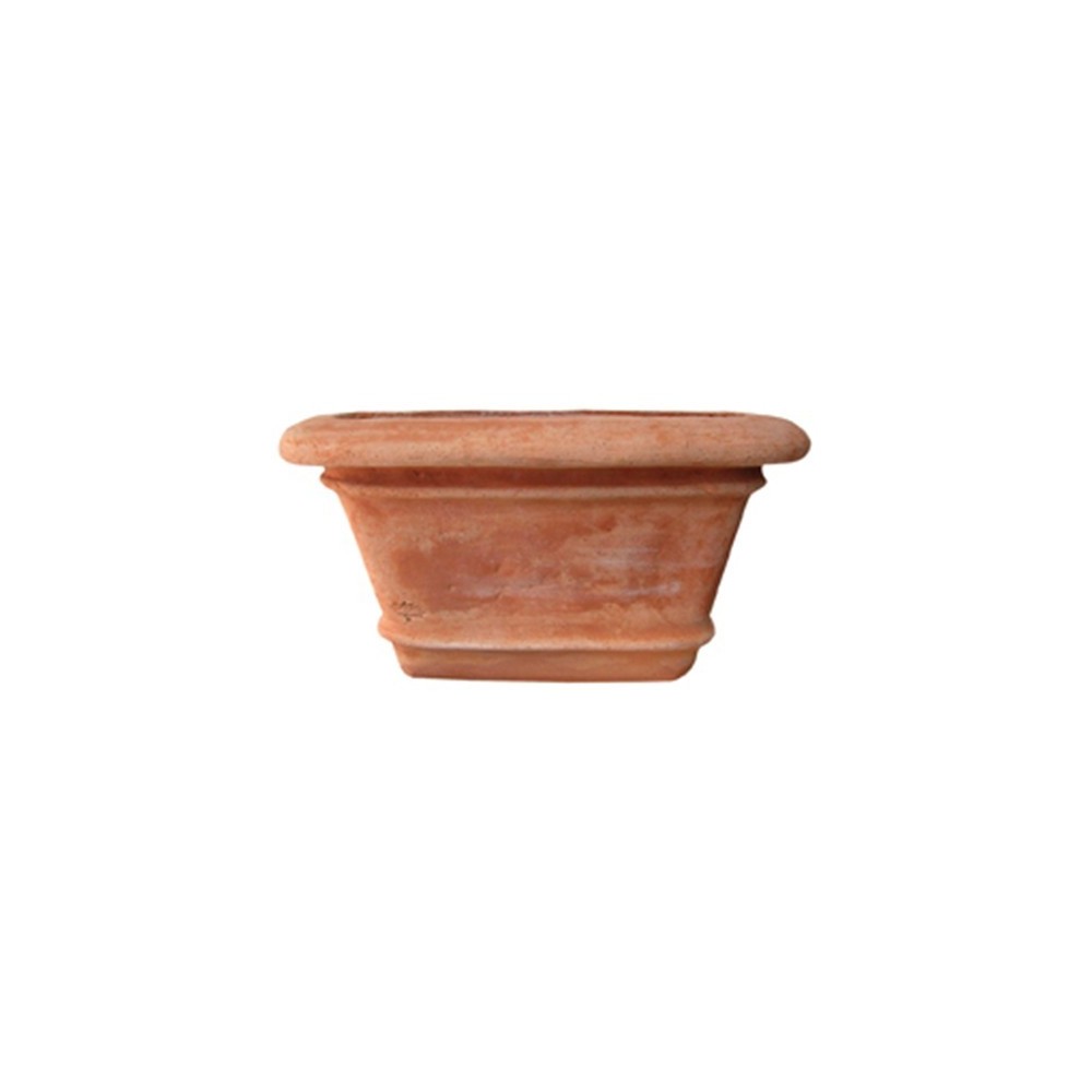 Tasca  a parete rettangolare liscia in terracotta