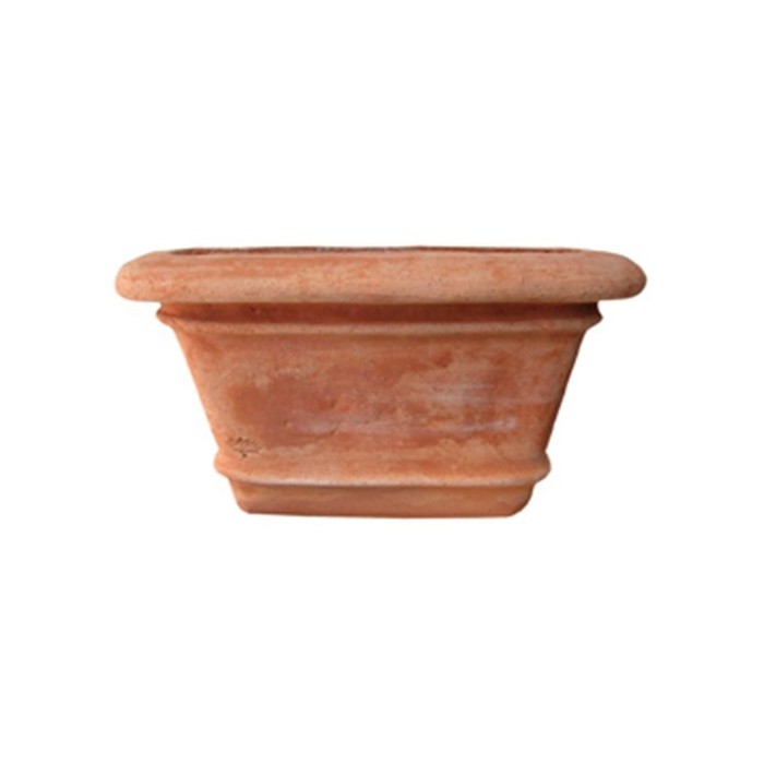 Tasca  a parete rettangolare liscia in terracotta