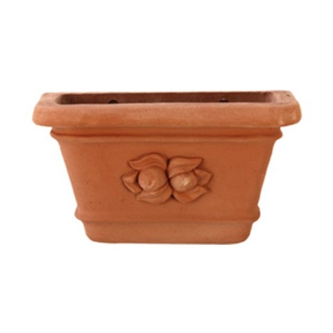 Tasca a parete rettangolare con limoni in terracotta