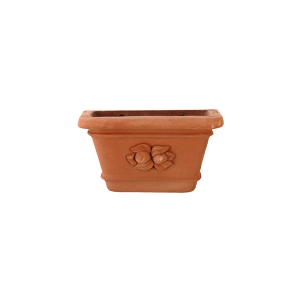 Tasca a parete rettangolare con limoni in terracotta