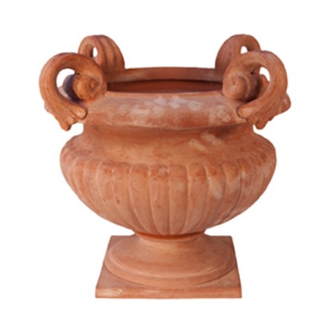 Vaso a Calice con Manici in Terracotta