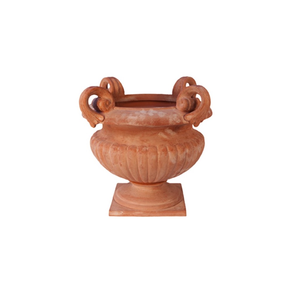 Vaso a Calice con Manici in Terracotta