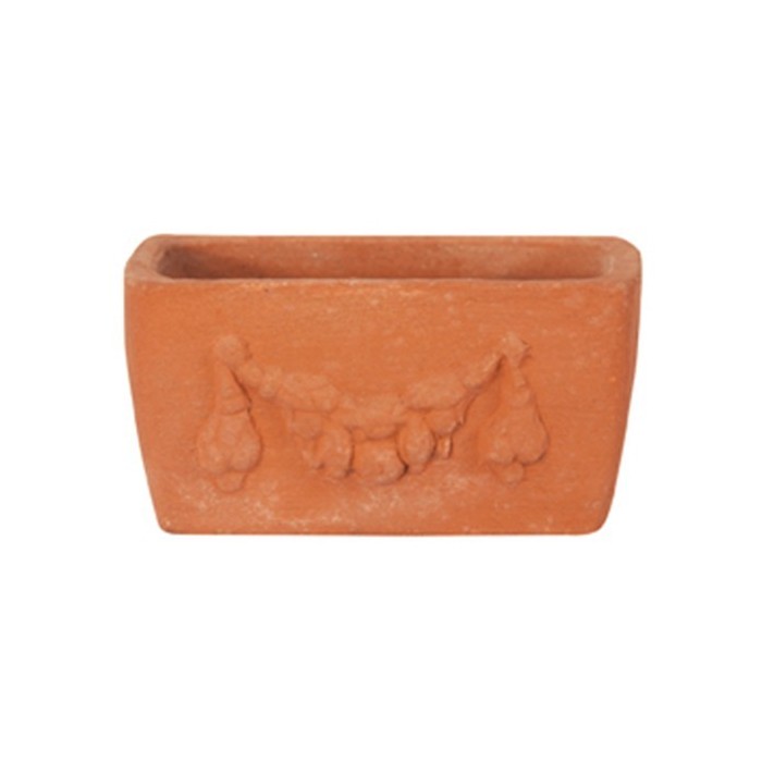 Vaso rettangolare mignon festonato in terracotta | Terrecotte Cestenoli