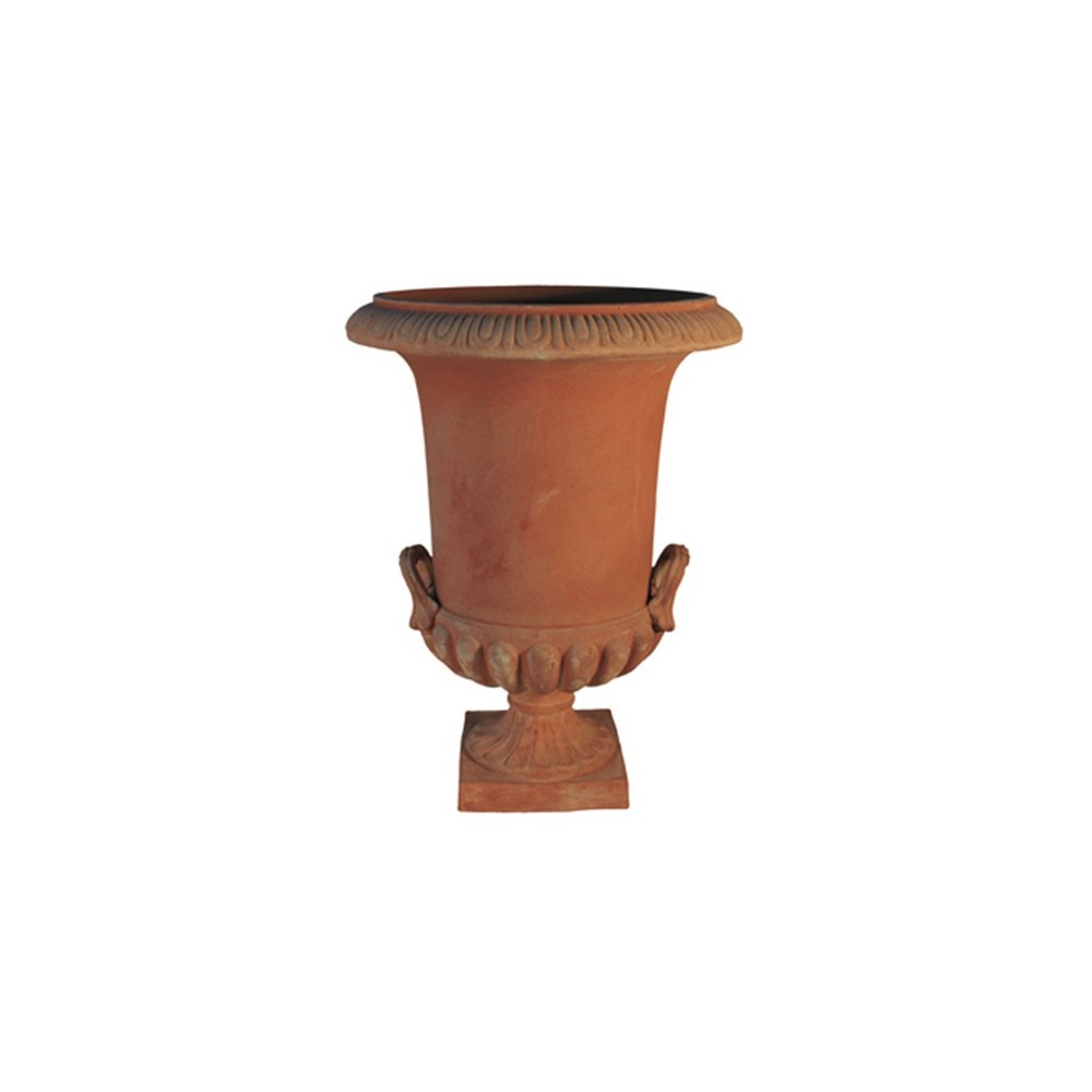 Terracotta Chalice Vase with Handles
