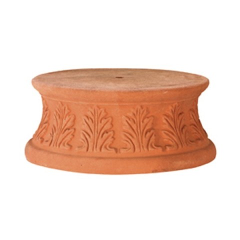 Base con foglie d'acanto in terracotta d'Impruneta | Terrecotte Cestenoli
