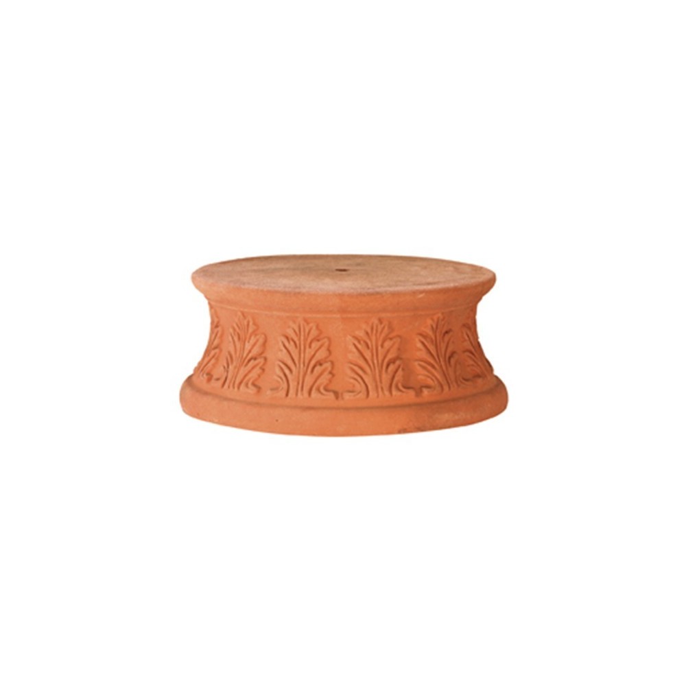 Base con foglie d'acanto in terracotta d'Impruneta | Terrecotte Cestenoli