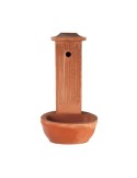 Fontana da terra scannelllata con base tonda in terracotta