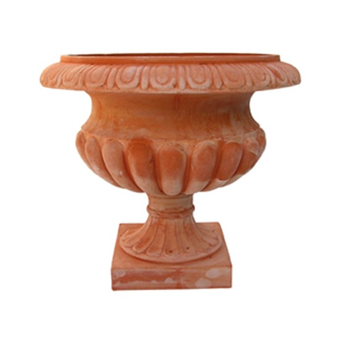 Vaso a Calice con Decorazione in Terracotta