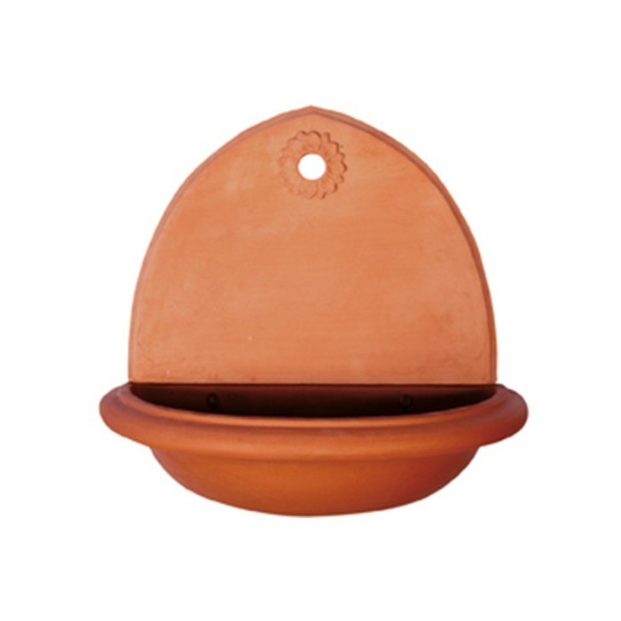 Fontana a parete con maschera in terracotta