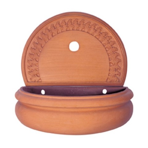 Fontana a parete con maschera in terracotta