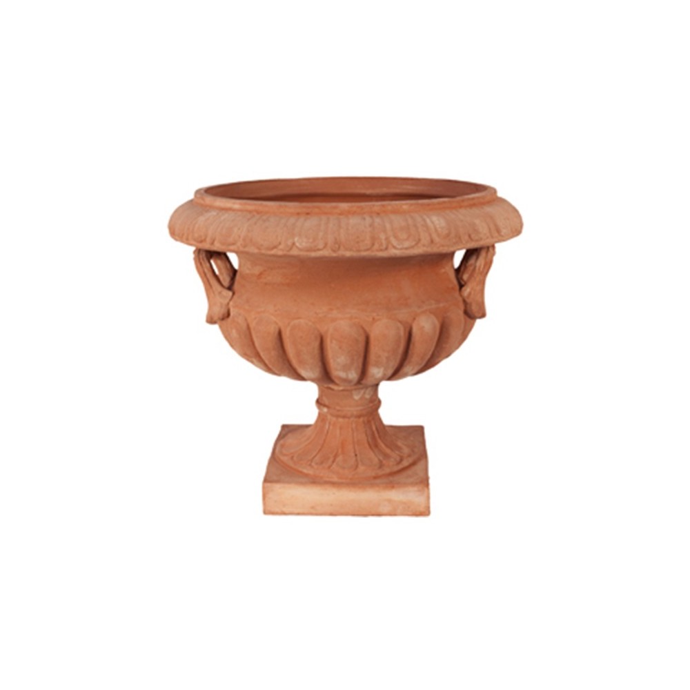 Vaso a Calice con Manici in Terracotta