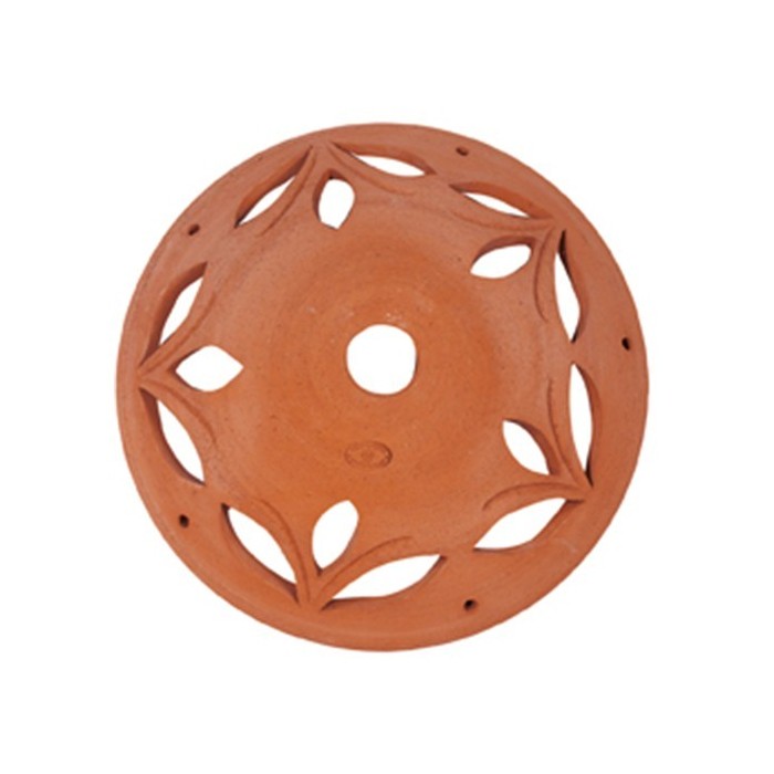 Lampada a sospensione intagliata in terracotta