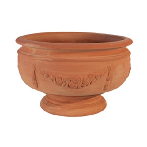 Small Fluted Chalice Vase in Terracotta