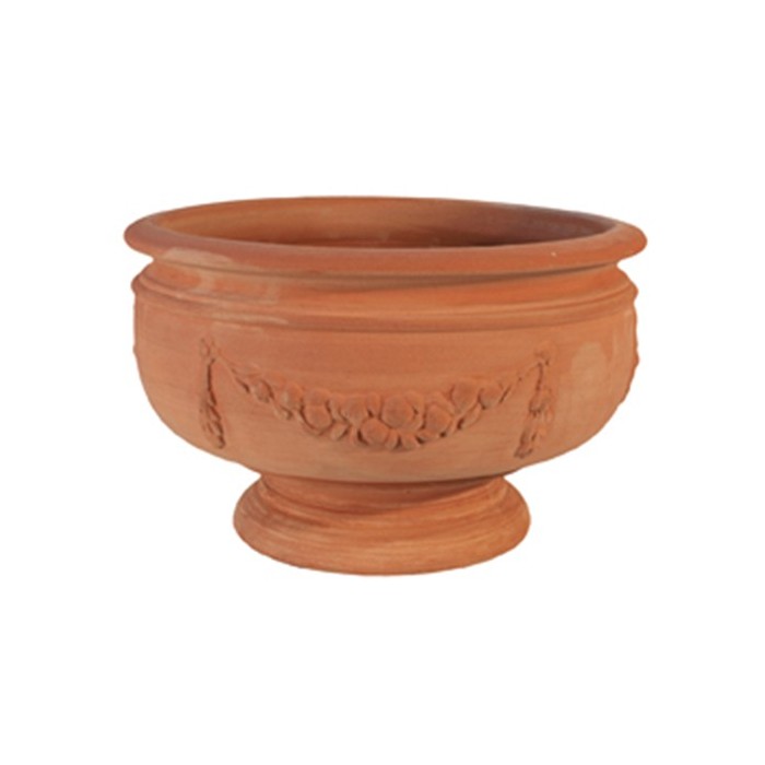 Small Fluted Chalice Vase in Terracotta
