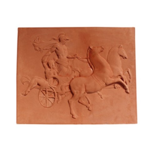 Pannello con cavalli in terracotta