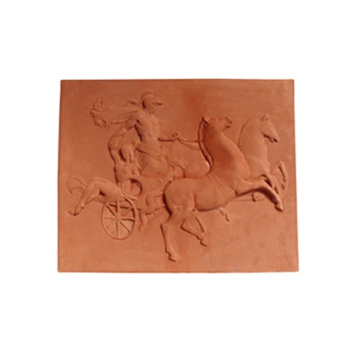 Pannello con cavalli in terracotta