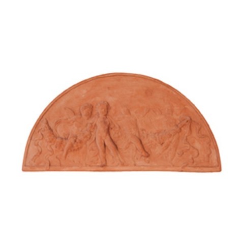 Lunetta amorini in terracotta