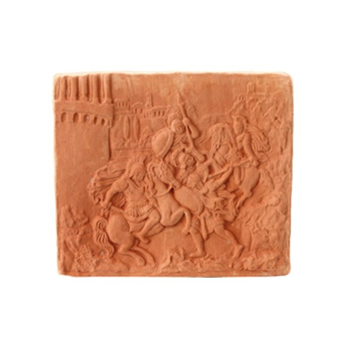 Pannello della battaglia romana in terracotta