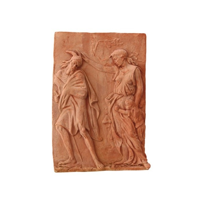 Pannello della abbondanza che scaccia l'avaro in terracotta | Terrecotte Cestenoli