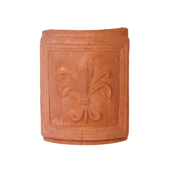 Pannello curvo con giglio in terracotta