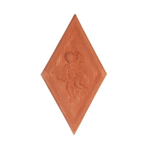 Pannello a rombo Cupido in terracotta