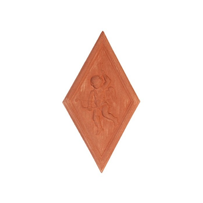 Pannello a rombo Cupido in terracotta