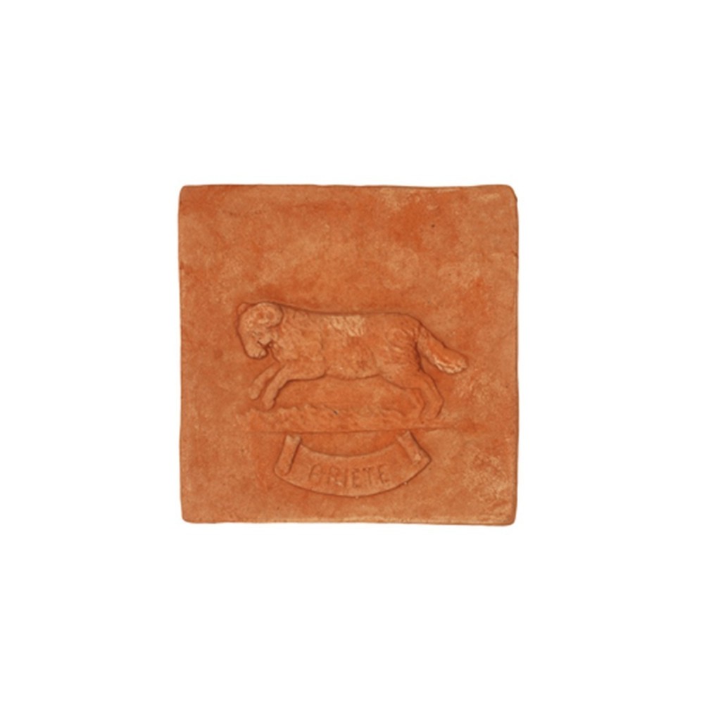 Pannello segno zodicale Ariete in terracotta
