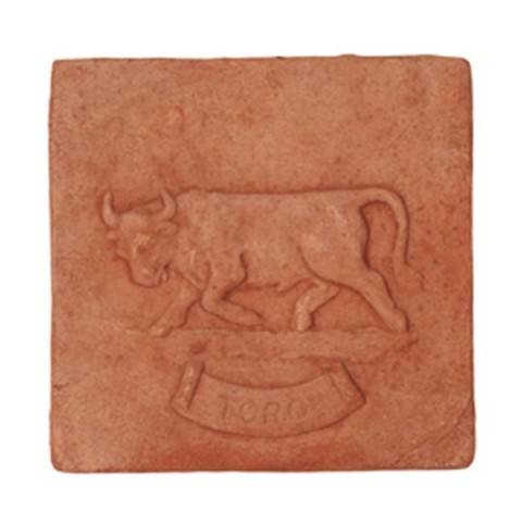 Pannello segno zodicale Toro in terracotta