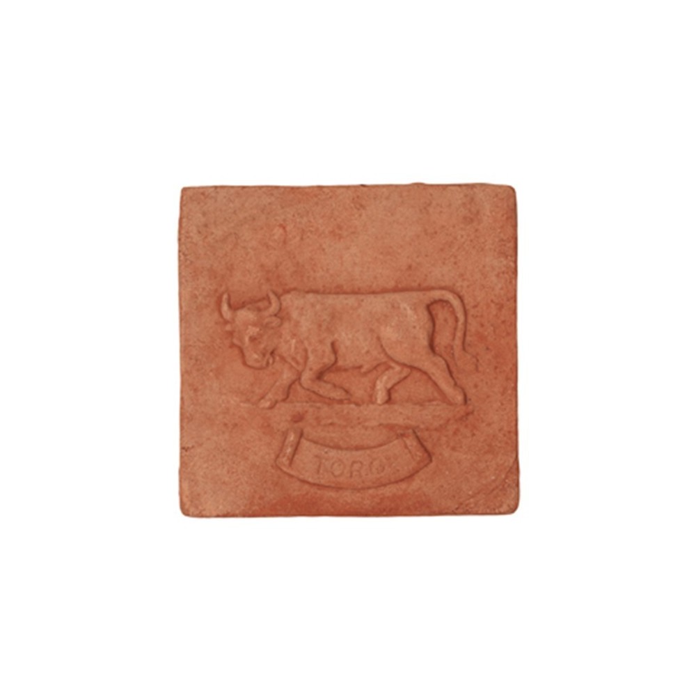 Pannello segno zodicale Toro in terracotta