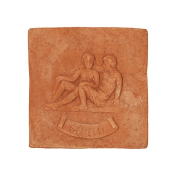 Pannello segno zodiacale Gemelli in terracotta | Terrecotte Cestenoli