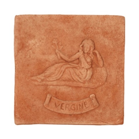 Pannello segno zodicale Vergine in terracotta