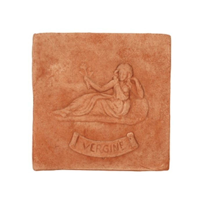 Pannello segno zodicale Vergine in terracotta