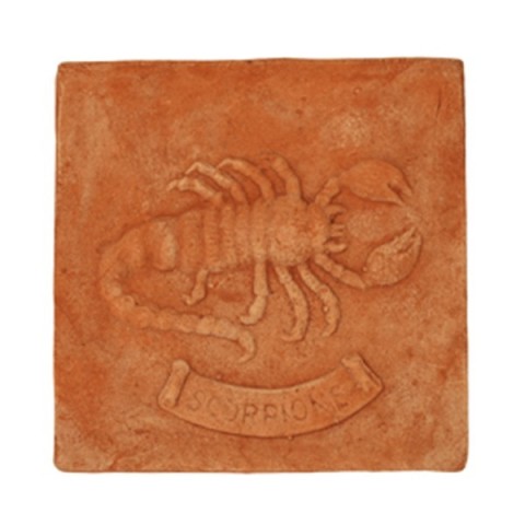 Pannello segno zodicale Scorpione in terracotta