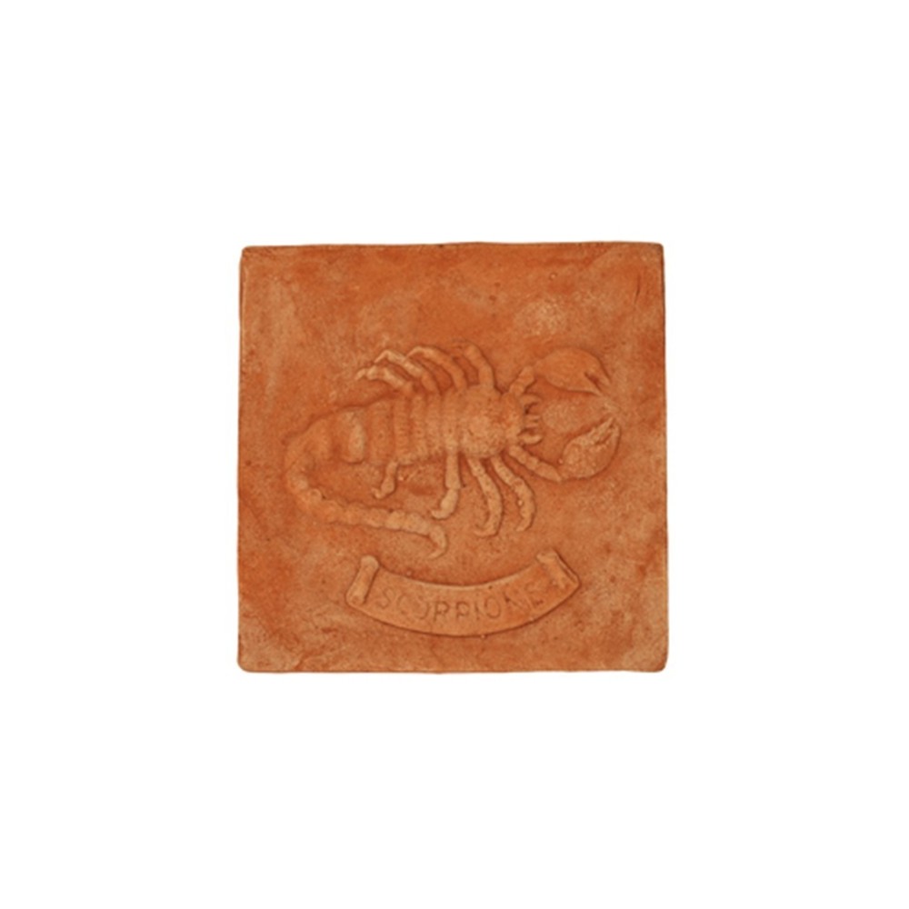 Pannello segno zodicale Scorpione in terracotta