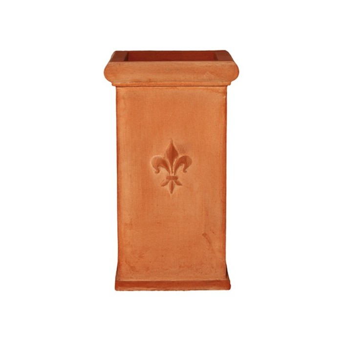 Portaombrelli Quadrato con Giglio in Terracotta