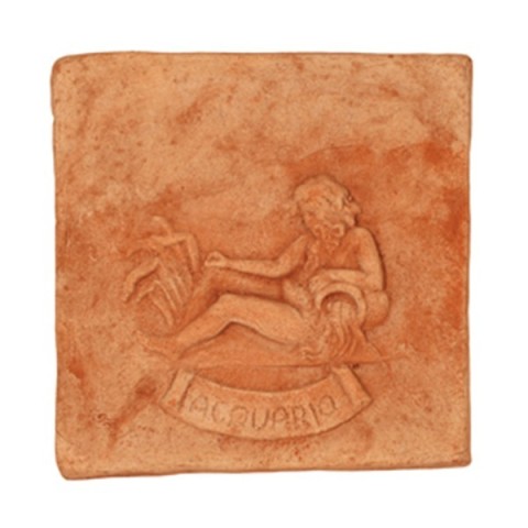 Pannello segno zodicale Acquario in terracotta