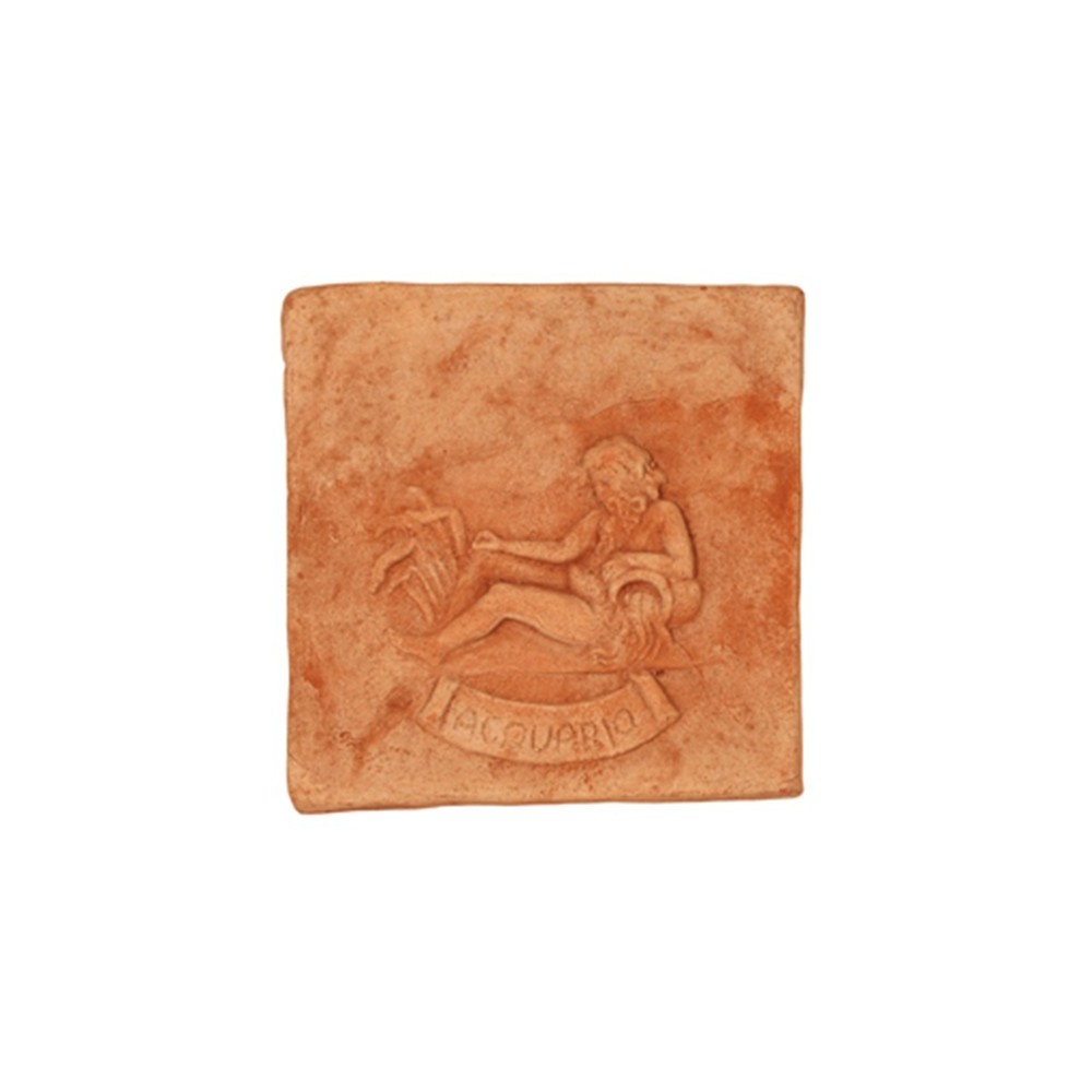 Pannello segno zodiacale Acquario in terracotta | Terrecotte Cestenoli