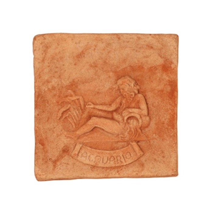 Pannello segno zodicale Acquario in terracotta