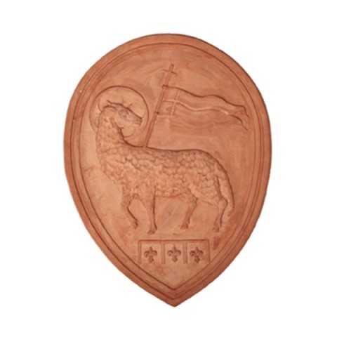 Pannello arte della Lana in terracotta