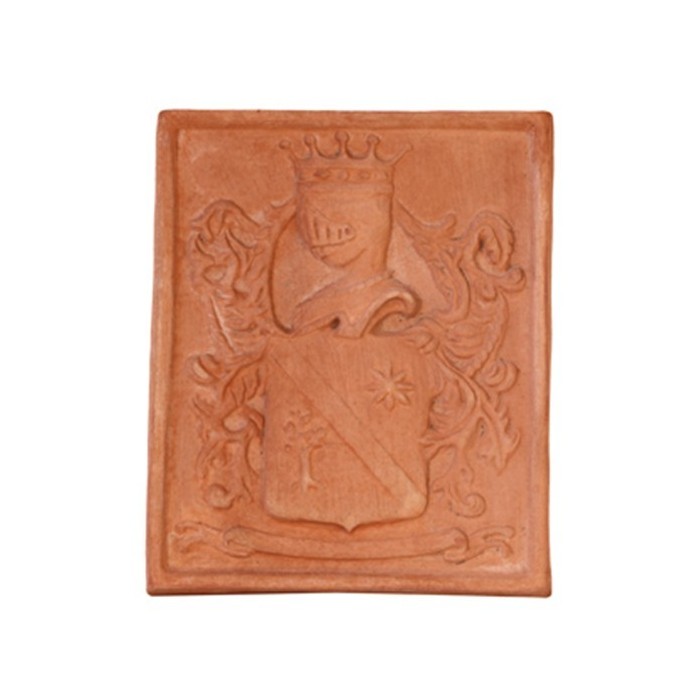 Stemma lavorato con cornice in terracotta