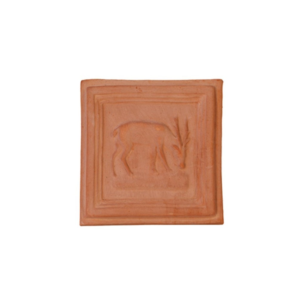 Mattonella con cervo in terracotta | Terrecotte Cestenoli