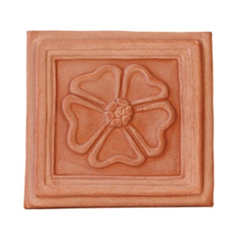 Mattonella con fiore in terracotta | Terrecotte Cestenoli