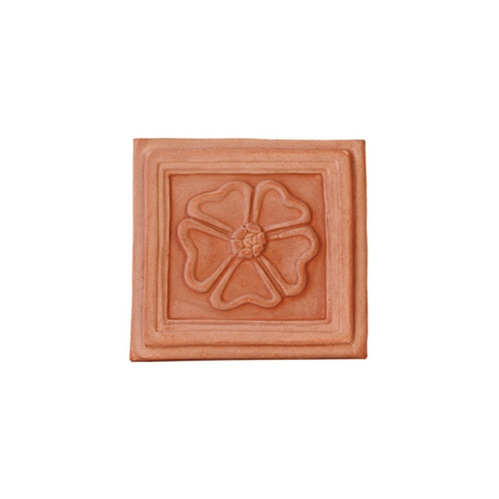 Mattonella con fiore in terracotta | Terrecotte Cestenoli